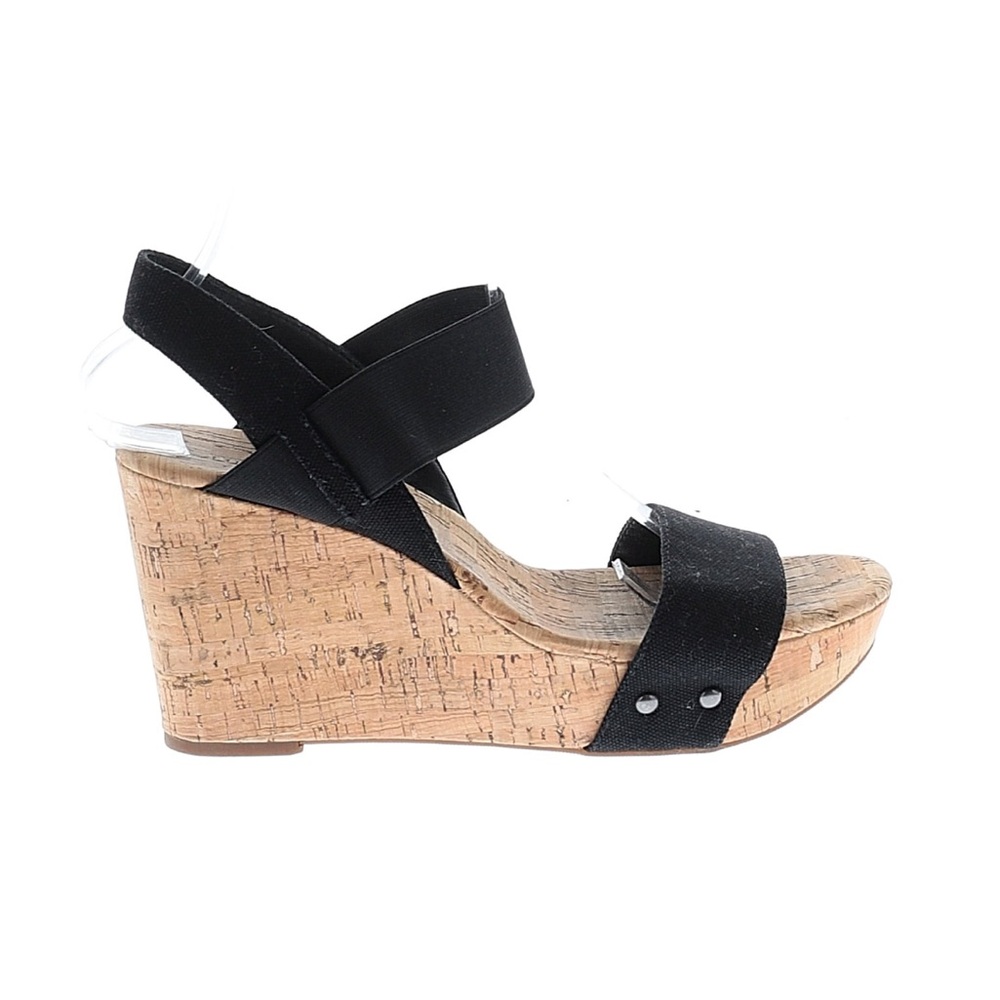NWT—-Lucky Brand Black Cork Wedges